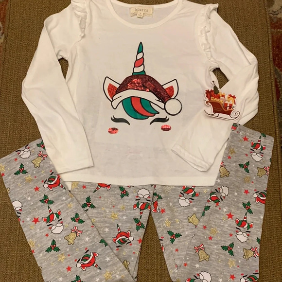Between Christmas Unicorn Matching Set Sequin Sparkles - Picture 1 of 4